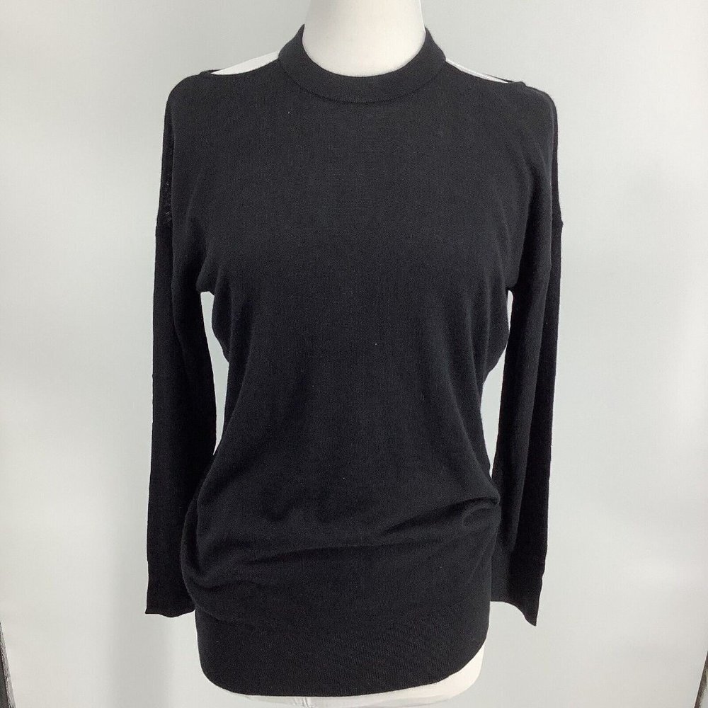 Splendid Women's Canarise Cut Out Shoulder Sweater Black SZ L Large New TOP - Picture 2 of 11